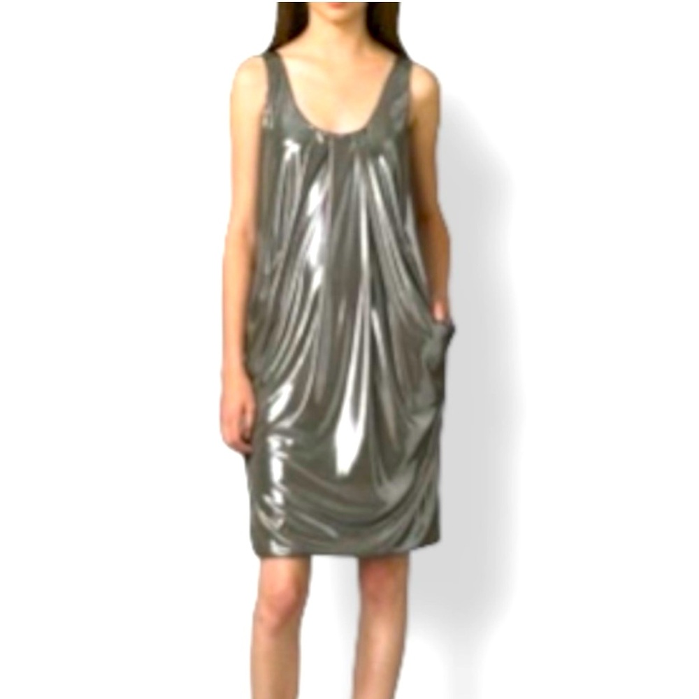 Diane Von Furstenberg Liquid  Silver Leslie Party  Dress